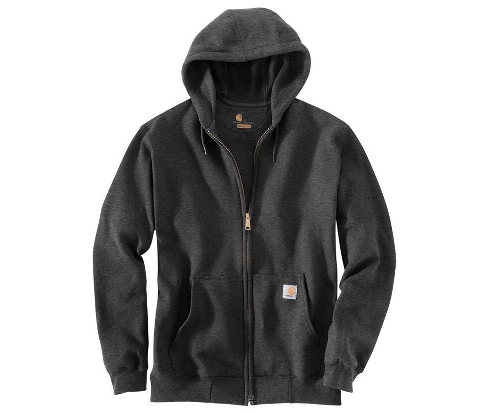 NEW CARHARTT men's midweight full-zip hooded sweatshirt in grey